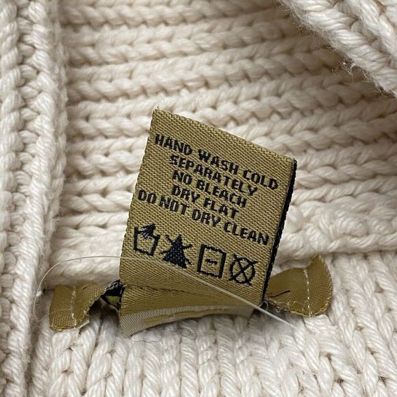 Open Front Cream Chunky Cable Knit Fisherman Sweater Peck & Peck Women's Med - Picture 5 of 9